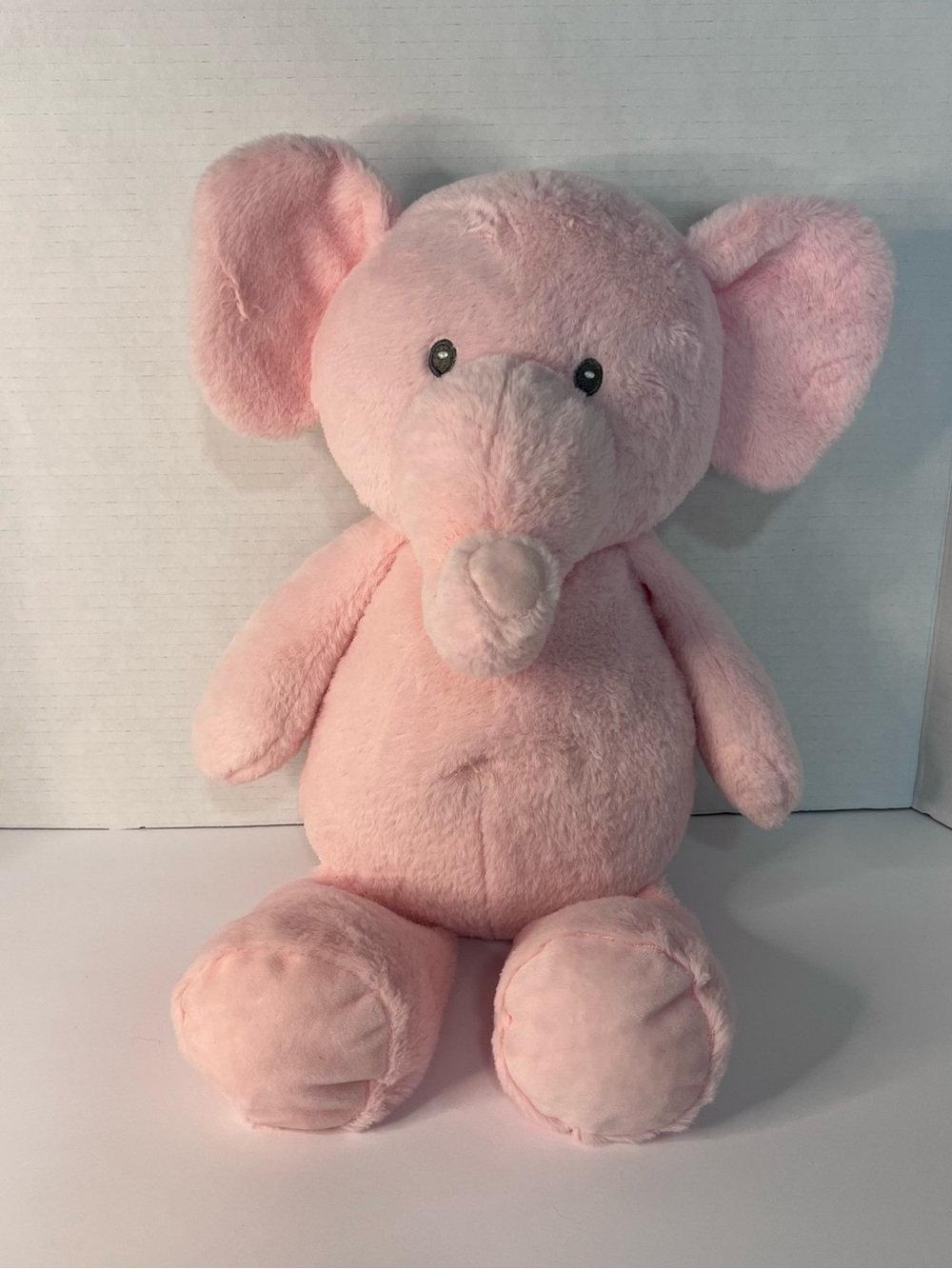 Kellytoy Pink Elephant Lovey Rattle Crinkle Ears Security Sewn Eye Plush 13" EUC
